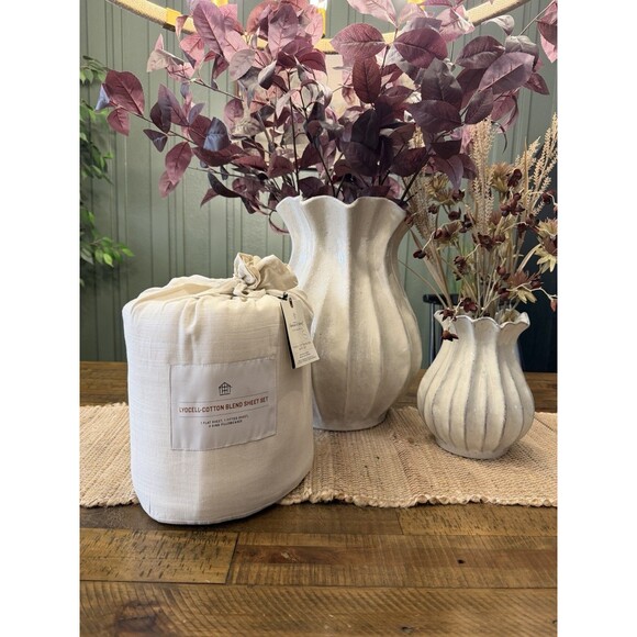 4pc King Woven Sheet Set Tan - Hearth & Hand with Magnolia NEW - Picture 7 of 7